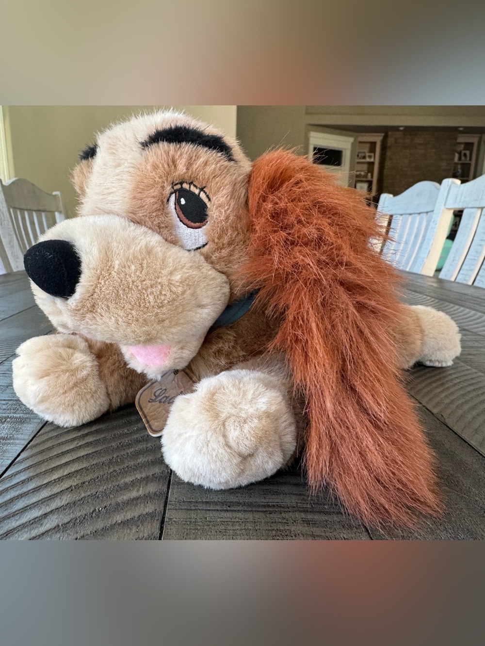 Vintage Disney Store Lady And The Tramp - Lady Cocker Spaniel Plush Toy Dog